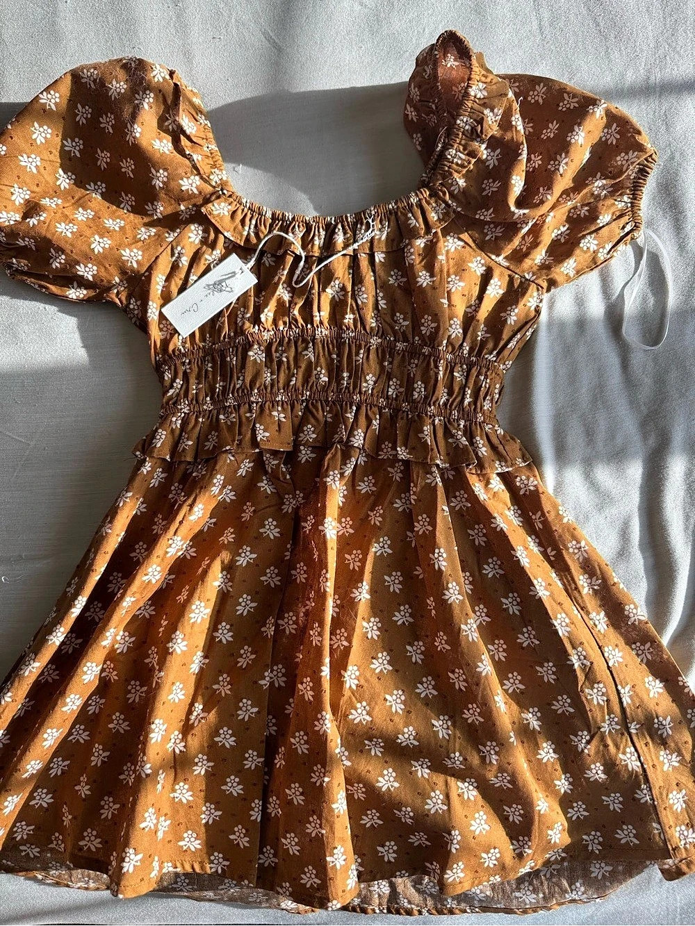 Rylee and Cru Floral Dress in mustard & White Size 10 new with tags